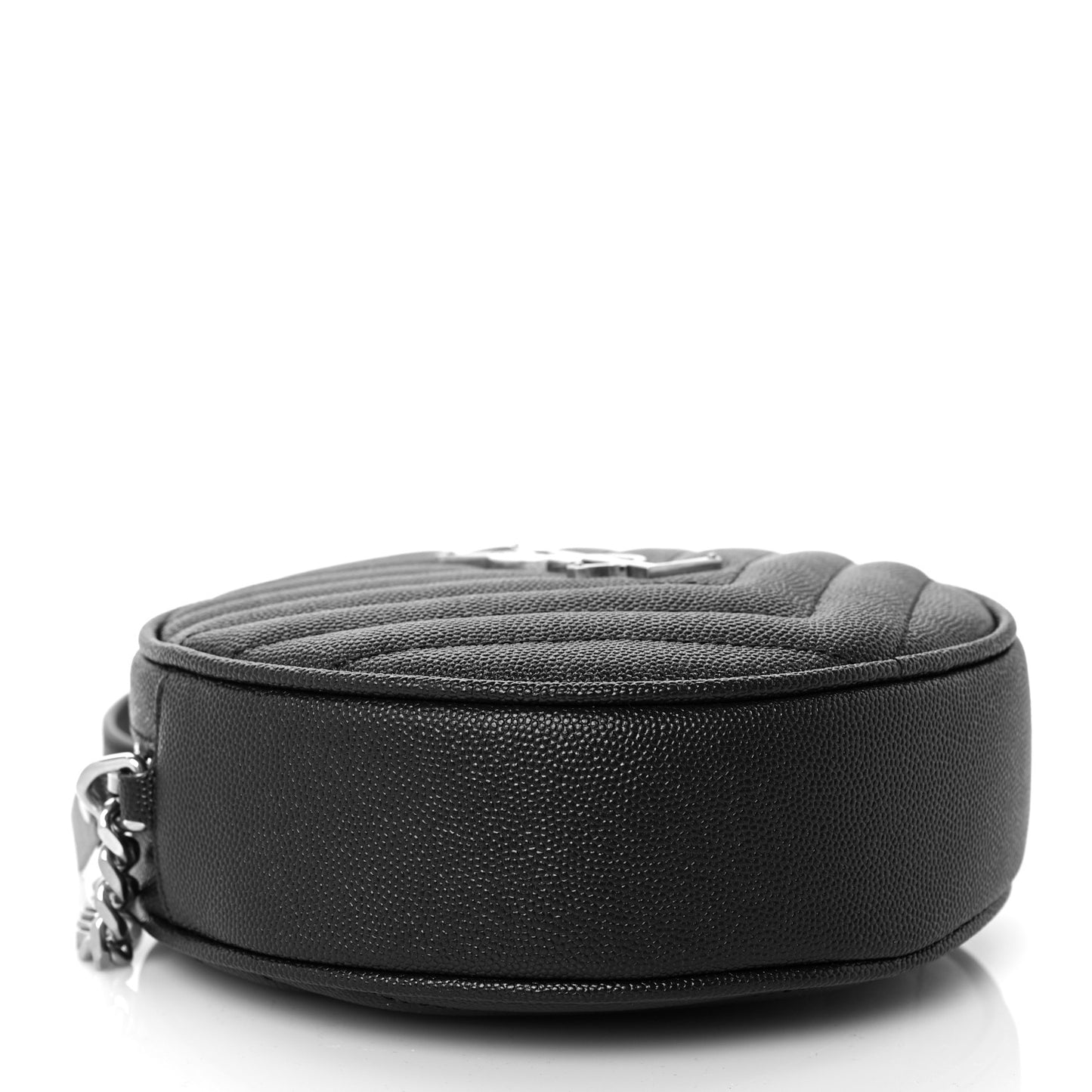 Grain De Poudre Matelasse Chevron Quilted Round Vinyle Camera Bag Deep Marine