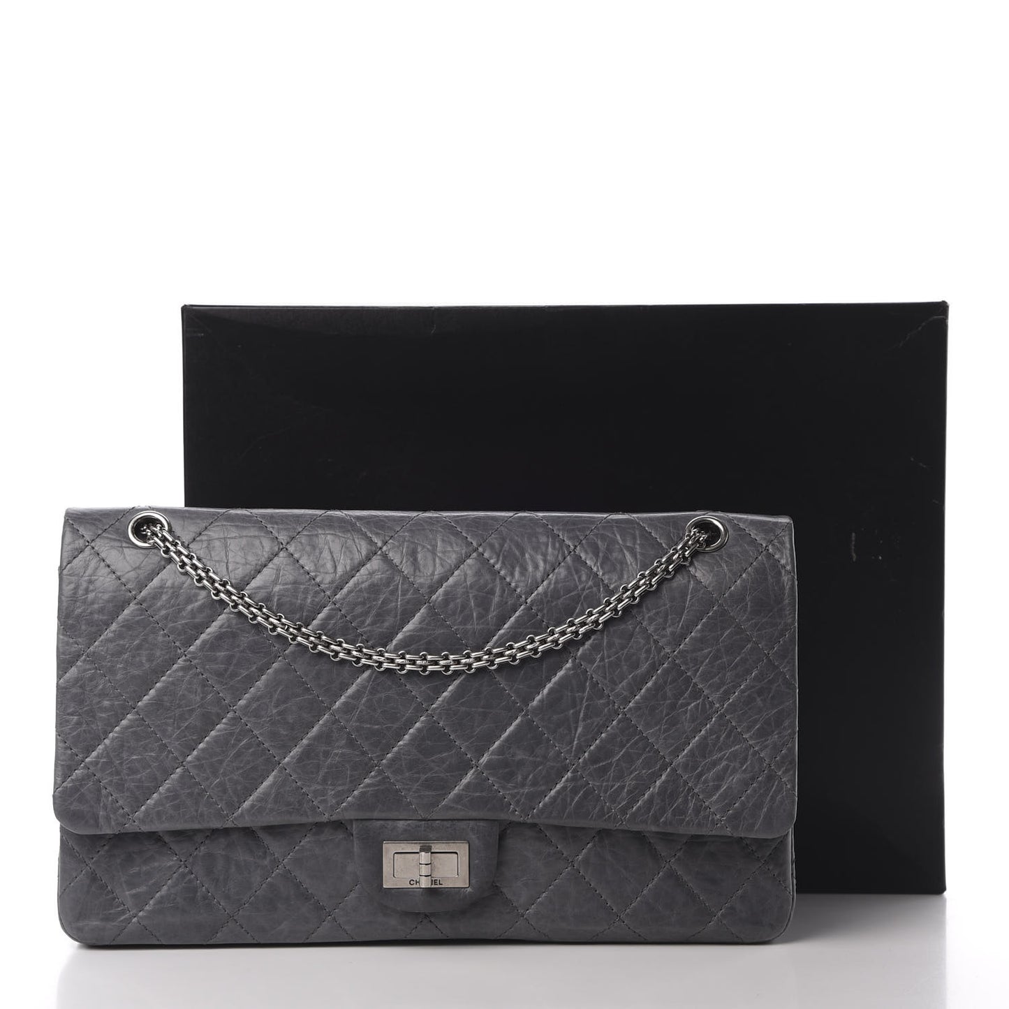 Aged Calfskin Quilted 50th Anniversary 2.55 Reissue 227 Flap Grey