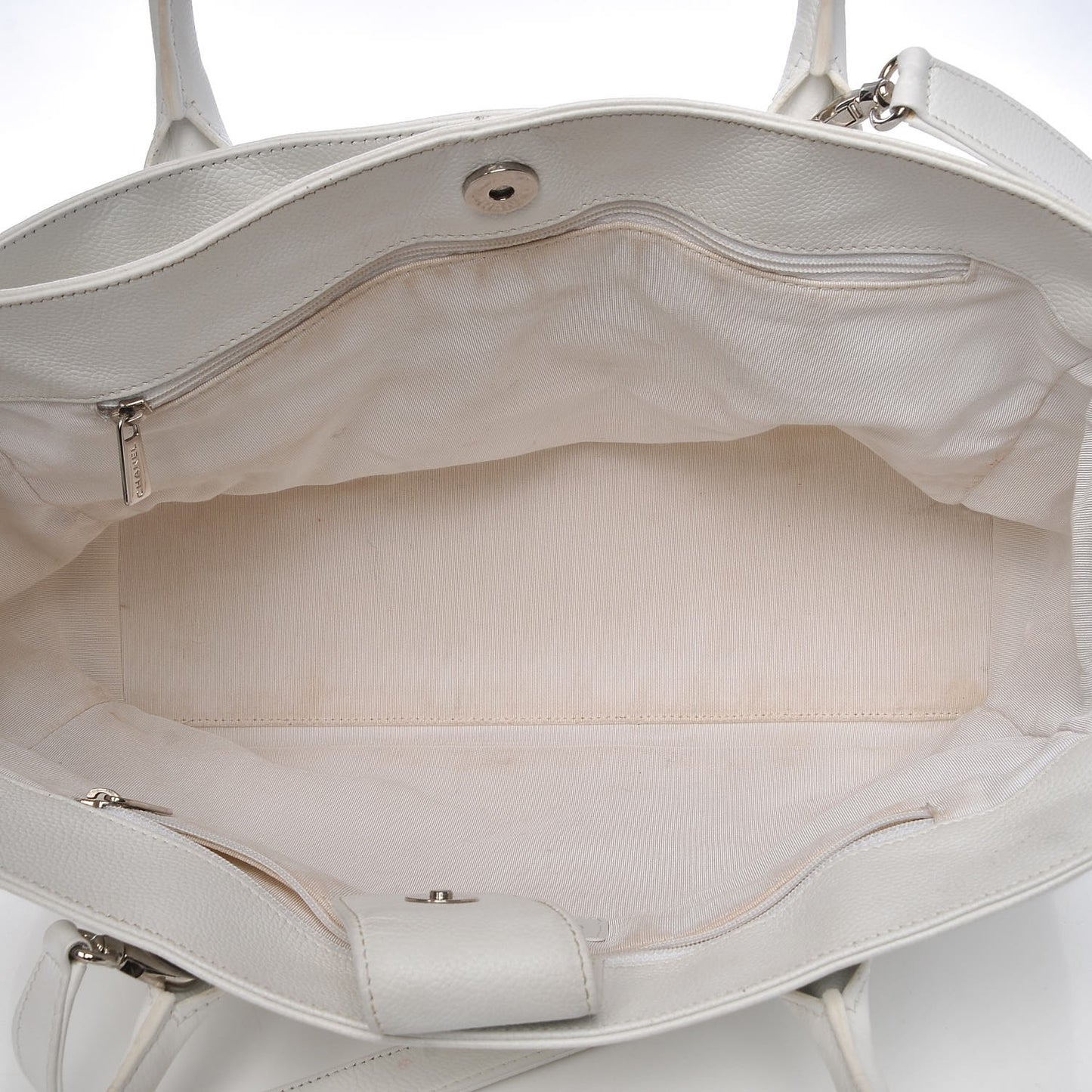 Calfskin Cerf Executive Shopper Tote White