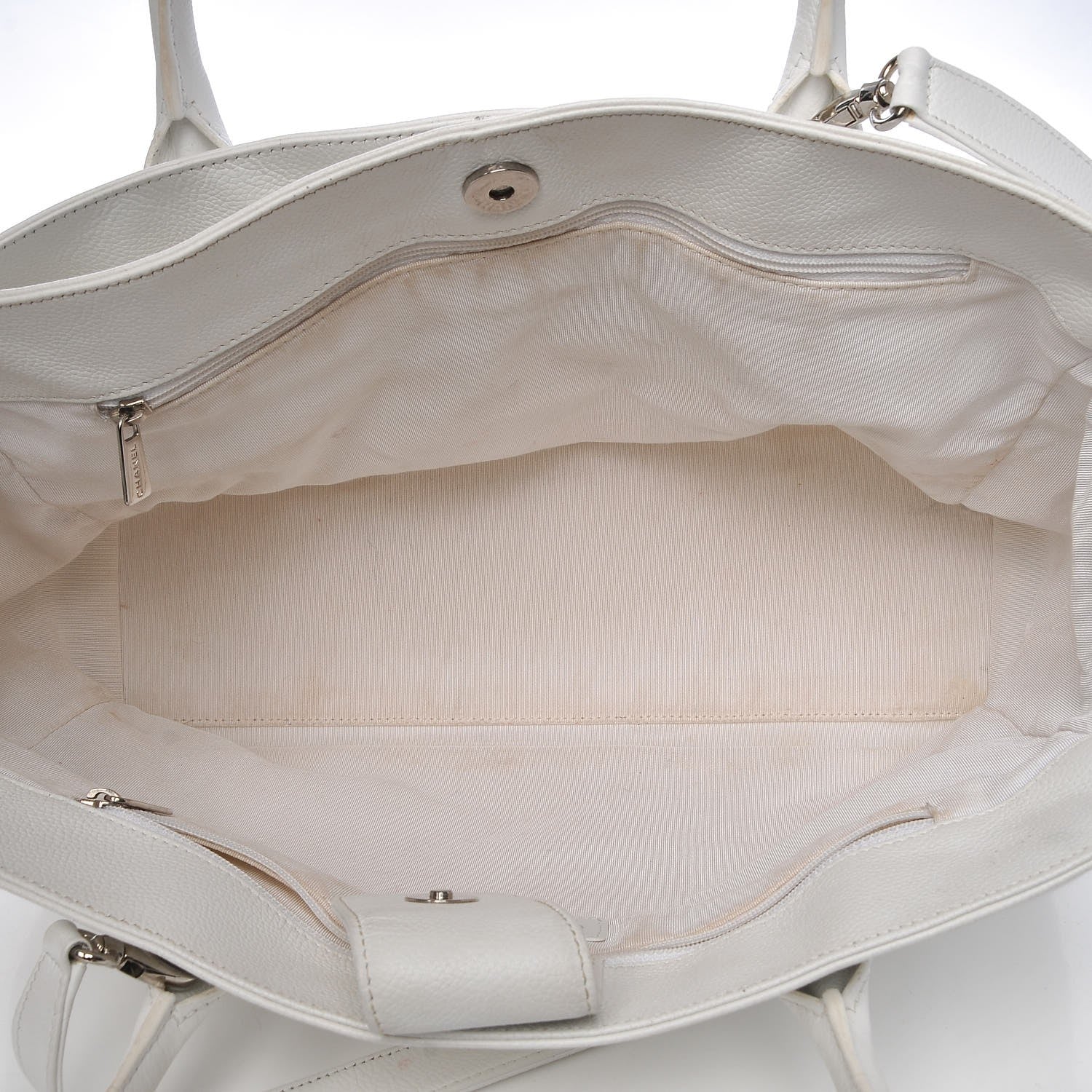 Chanel Calfskin Cerf Executive Shopper Tote White 6 of 33