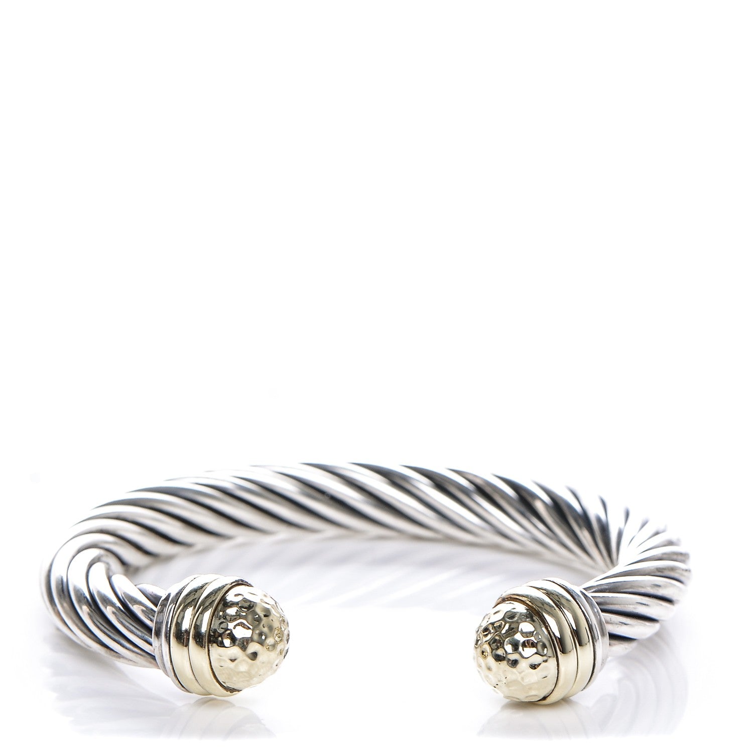 David Yurman Sterling Silver 14K Yellow Gold 10mm Cable Classics Bracelet 1 of 4