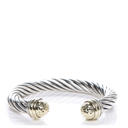 David Yurman Sterling Silver 14K Yellow Gold 10mm Cable Classics Bracelet 1 of 4