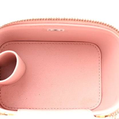 Chanel Lambskin Quilted Mini Sweet Camellia Vanity Case With Chain Pink 5 of 14