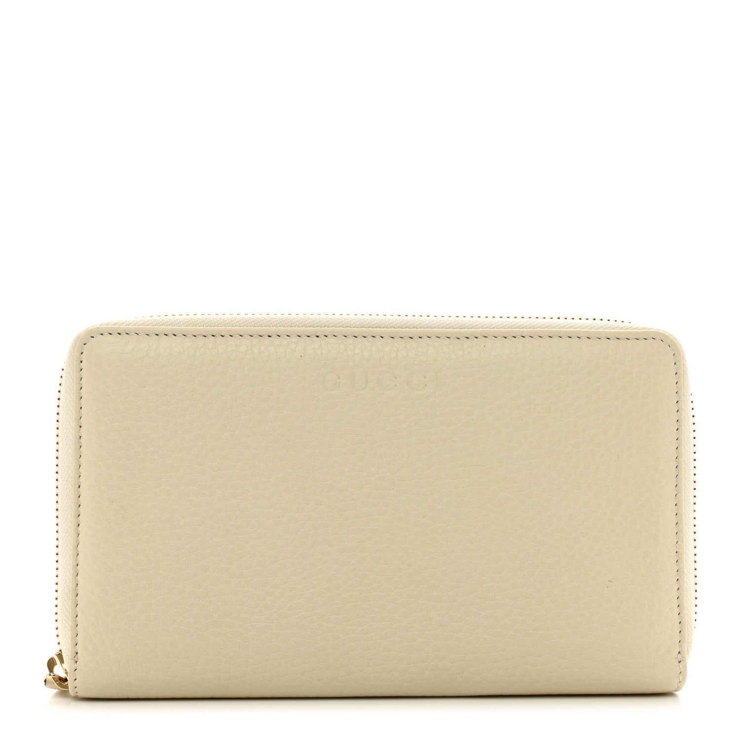 Gucci Grained Calfskin Zip Around Travel Wallet Mystic White 1 of 8