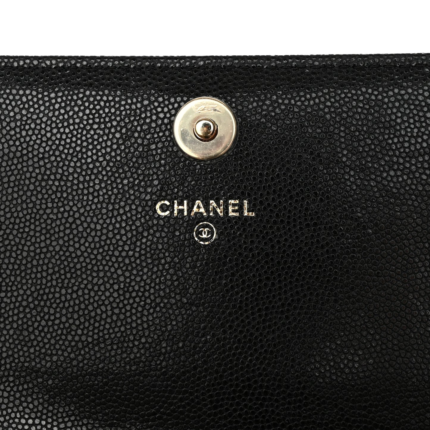 Caviar Quilted Square Wallet On Chain WOC Black