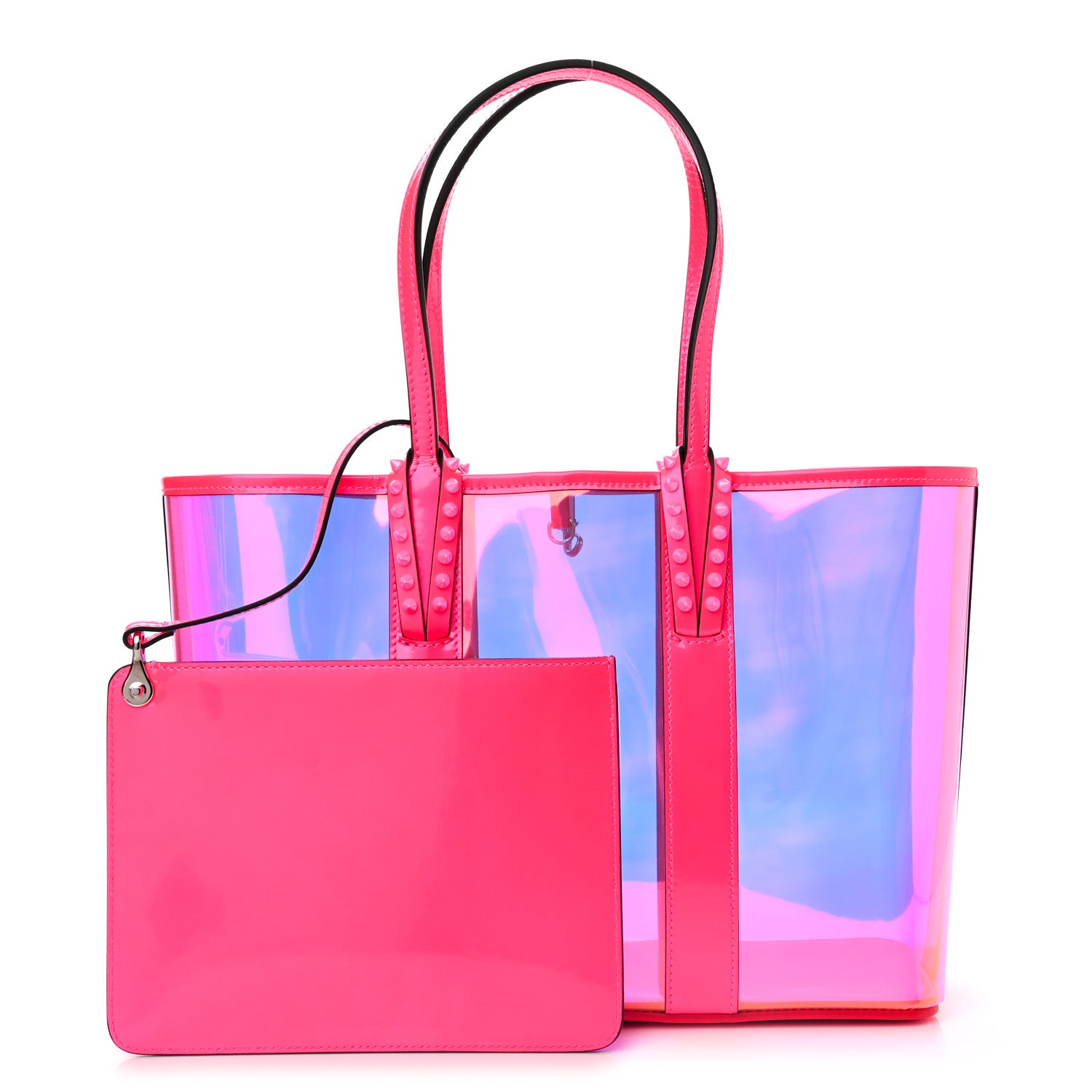 Christian Louboutin PVC Spikes East West Cabata Tote Pink 1 of 12