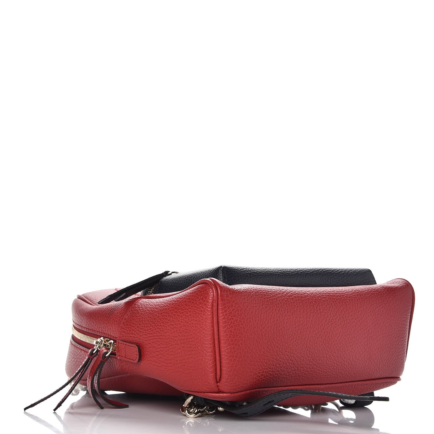 Gucci Pebbled Calfskin Bi-Color Soho Chain Backpack Red Navy 4 of 7