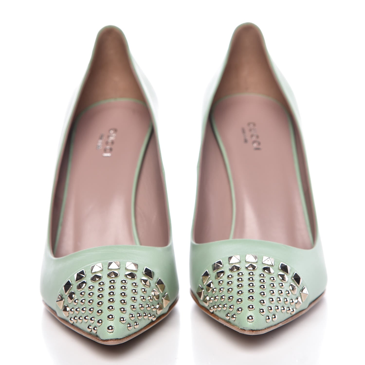 Gucci Malaga Kid Studded Cap Toe Coline Pumps 39.5 Plantation 2 of 12