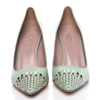 Gucci Malaga Kid Studded Cap Toe Coline Pumps 39.5 Plantation 2 of 12