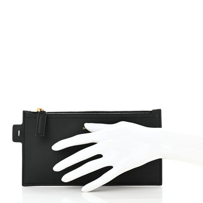 Saint Laurent Calfskin North-South Shopping Tote Pouch Black 2 of 7