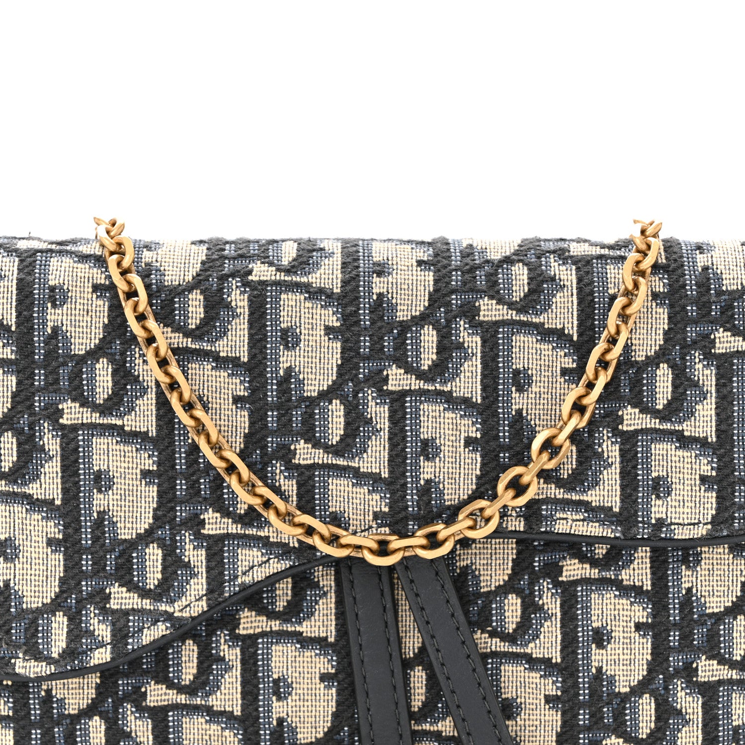 Christian Dior Oblique Saddle Chain Long Wallet Blue 8 of 10