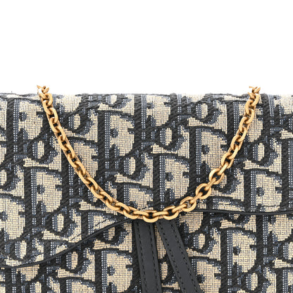Christian Dior Oblique Saddle Chain Long Wallet Blue 8 of 10