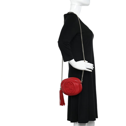 Gucci Pebbled Calfskin Mini Soho Chain Bag Tabasco Red 3 of 11