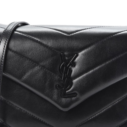 Saint Laurent Calfskin Y Quilted Monogram Toy Loulou Crossbody Bag Black 10 of 10