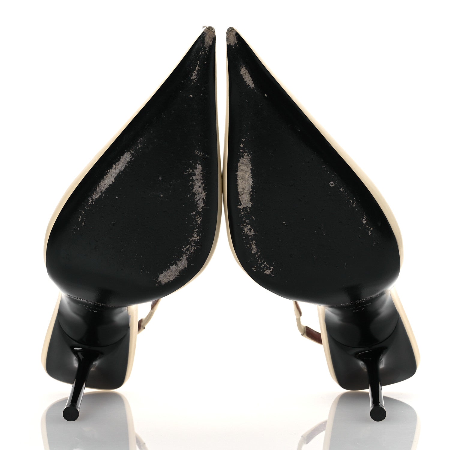 Saint Laurent Calfskin Kiss 105 Slingback Pumps 37 Egg Shell 7 of 14