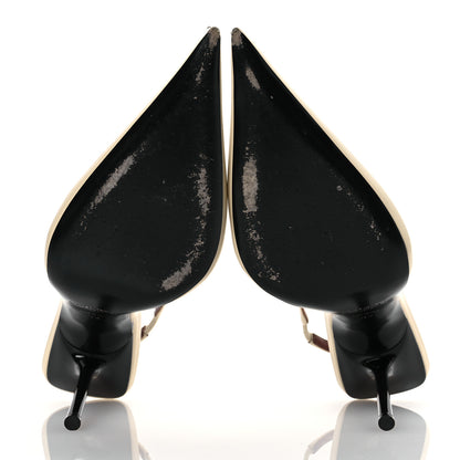 Saint Laurent Calfskin Kiss 105 Slingback Pumps 37 Egg Shell 7 of 14