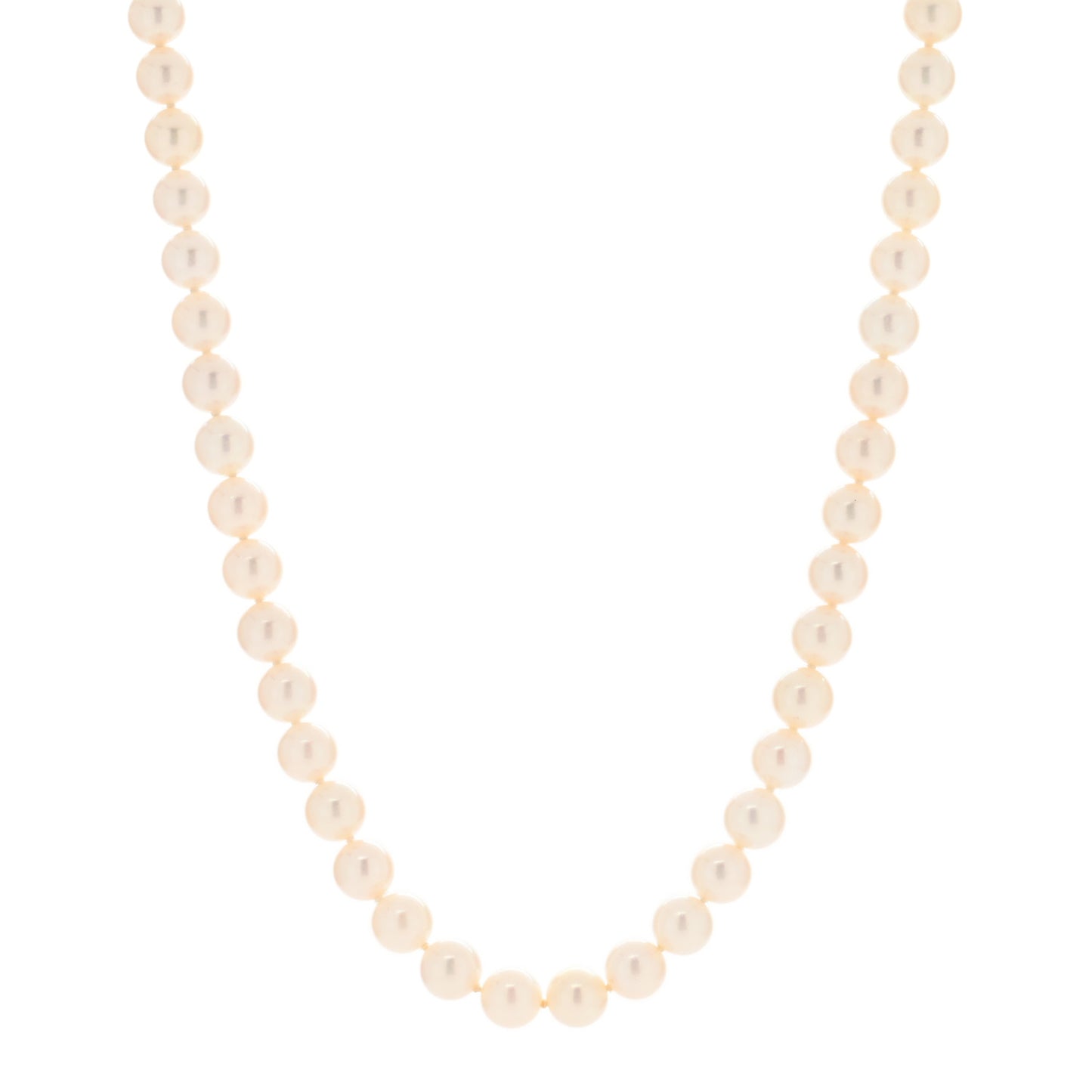 18K Yellow Gold Akoya Pearl 7.5-8mm Strand Necklace