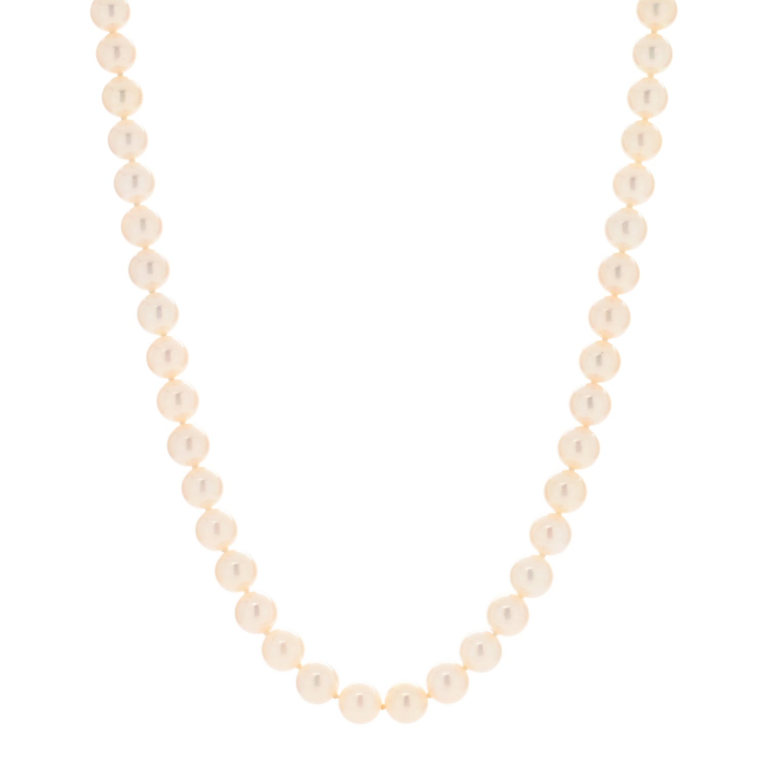 Mikimoto 18K Yellow Gold Akoya Pearl 7.5-8mm Strand Necklace 1 of 5