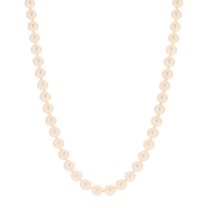 Mikimoto 18K Yellow Gold Akoya Pearl 7.5-8mm Strand Necklace 1 of 5
