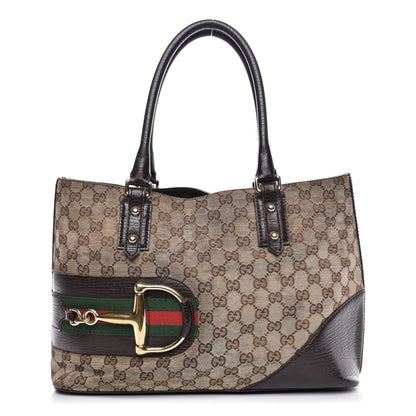 Gucci Monogram Medium Hasler Tote Dark Brown 1 of 24