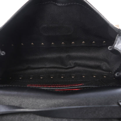 Valentino Garavani Vitello Mini Rockstud Flap Saddle Crossbody Bag Black 5 of 7