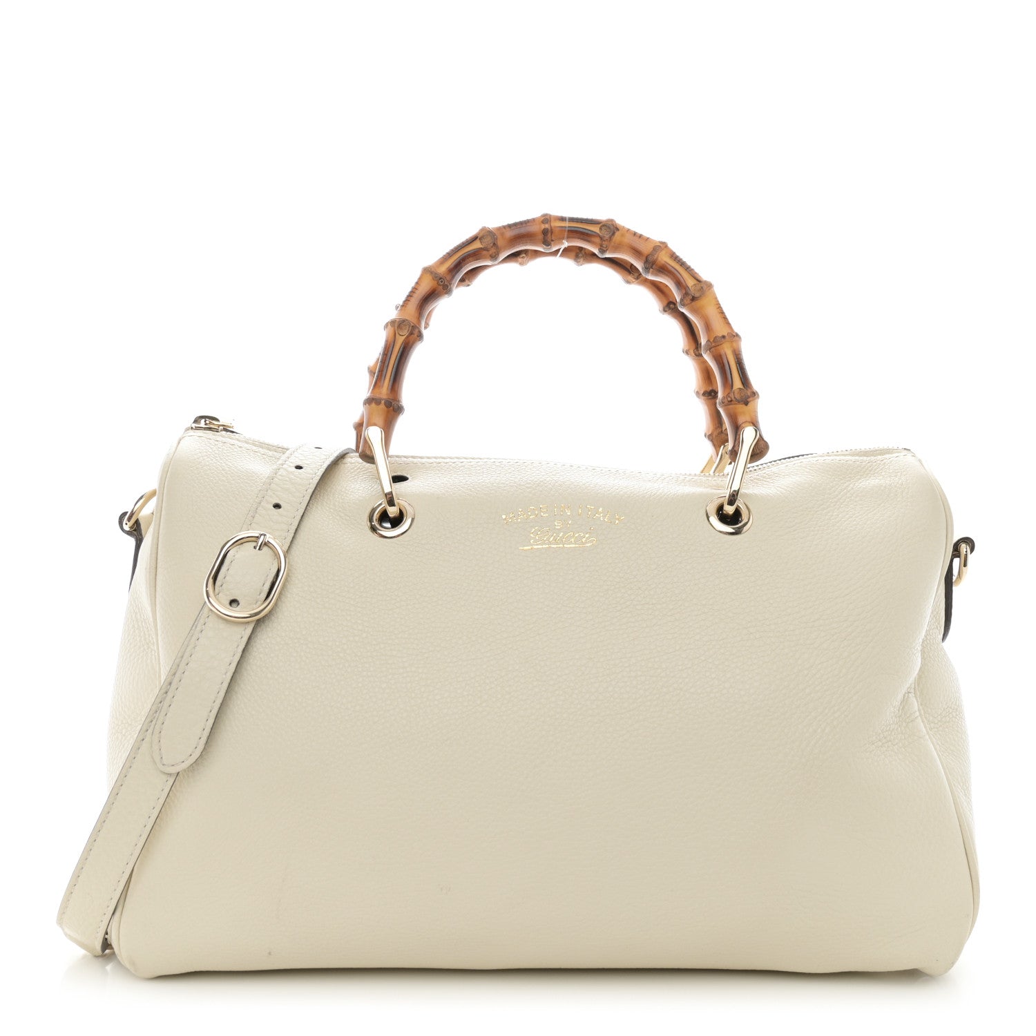 Gucci Calfskin Bamboo Medium Shopper Boston Mystic White 1 of 15