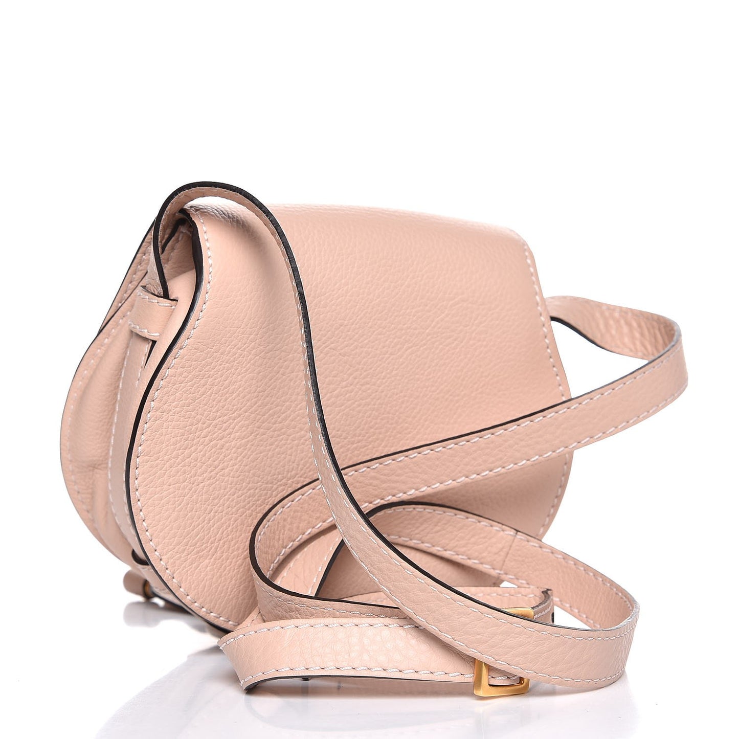 Calfskin Mini Marcie Round Crossbody Bag Blush Nude