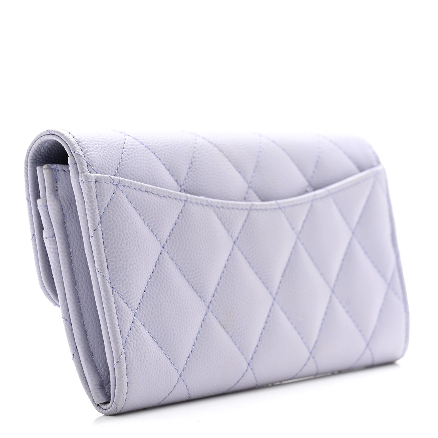 Caviar Quilted Medium Flap Wallet Light Purple