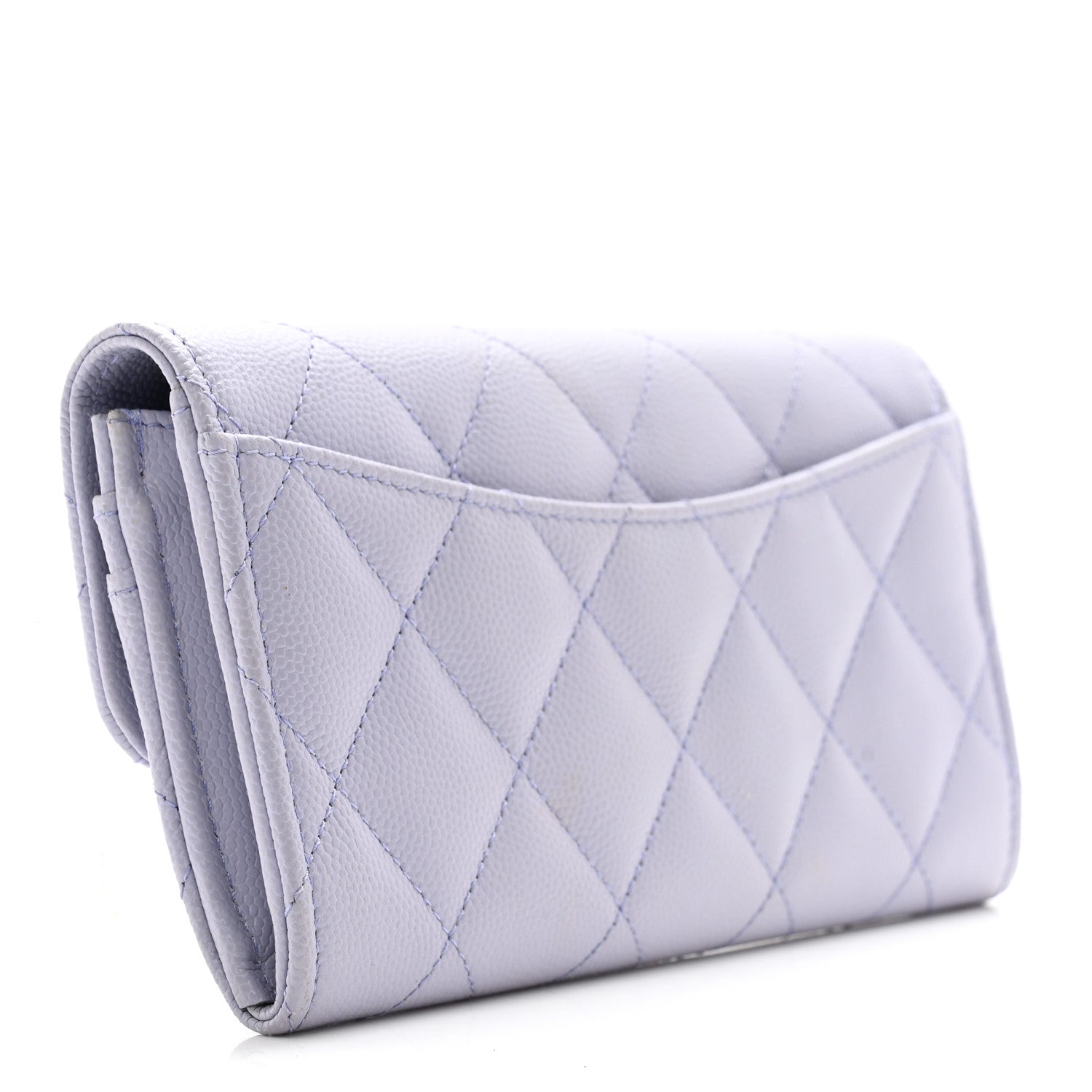 Chanel Caviar Quilted Medium Flap Wallet Light Purple 3 of 8
