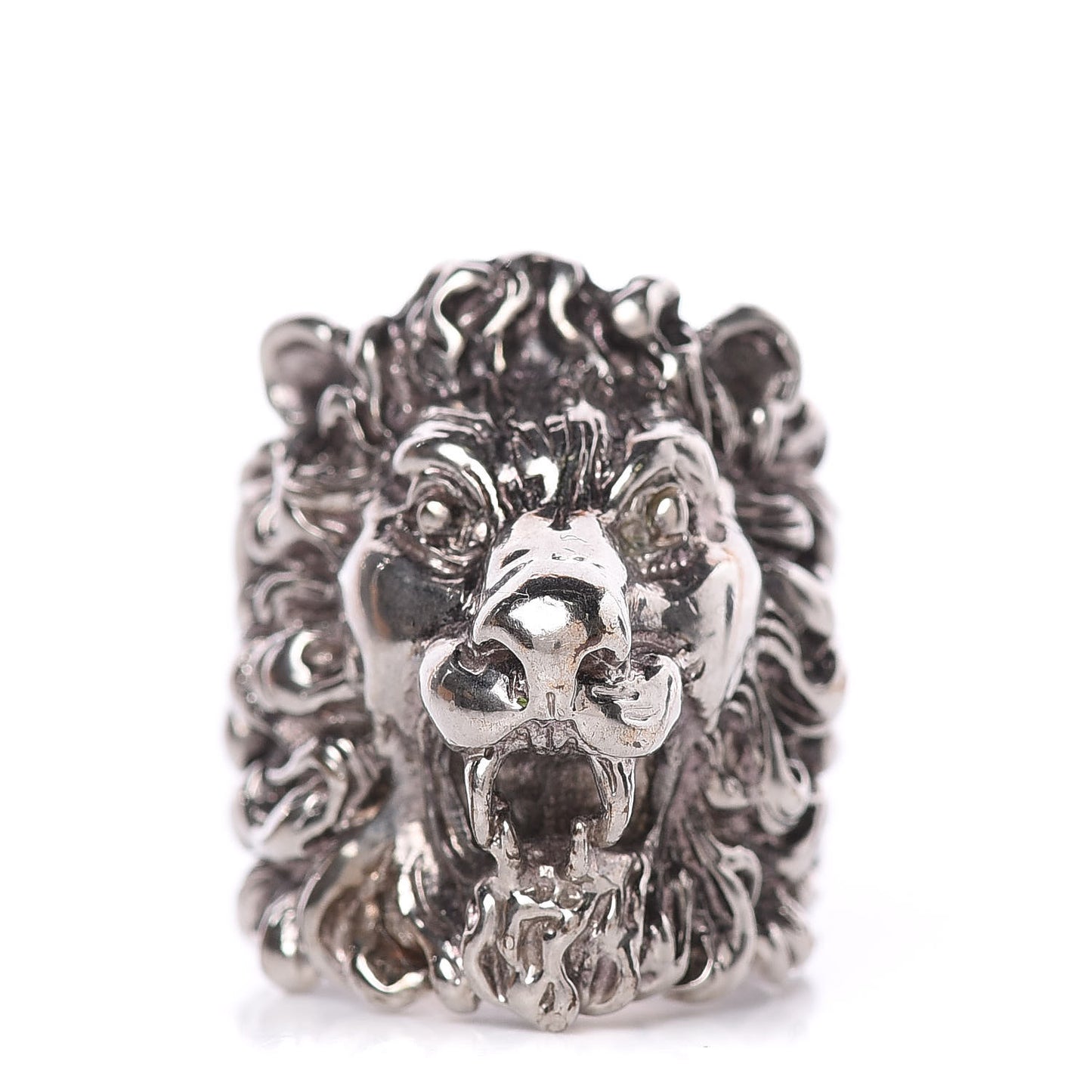 Palladium Lion Head Ring 6.5 Aged Silver