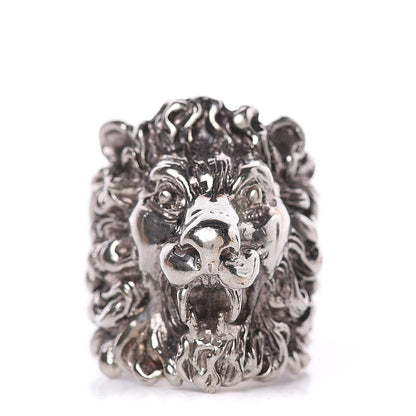 Gucci Palladium Lion Head Ring 6.5 Aged Silver 1 of 7
