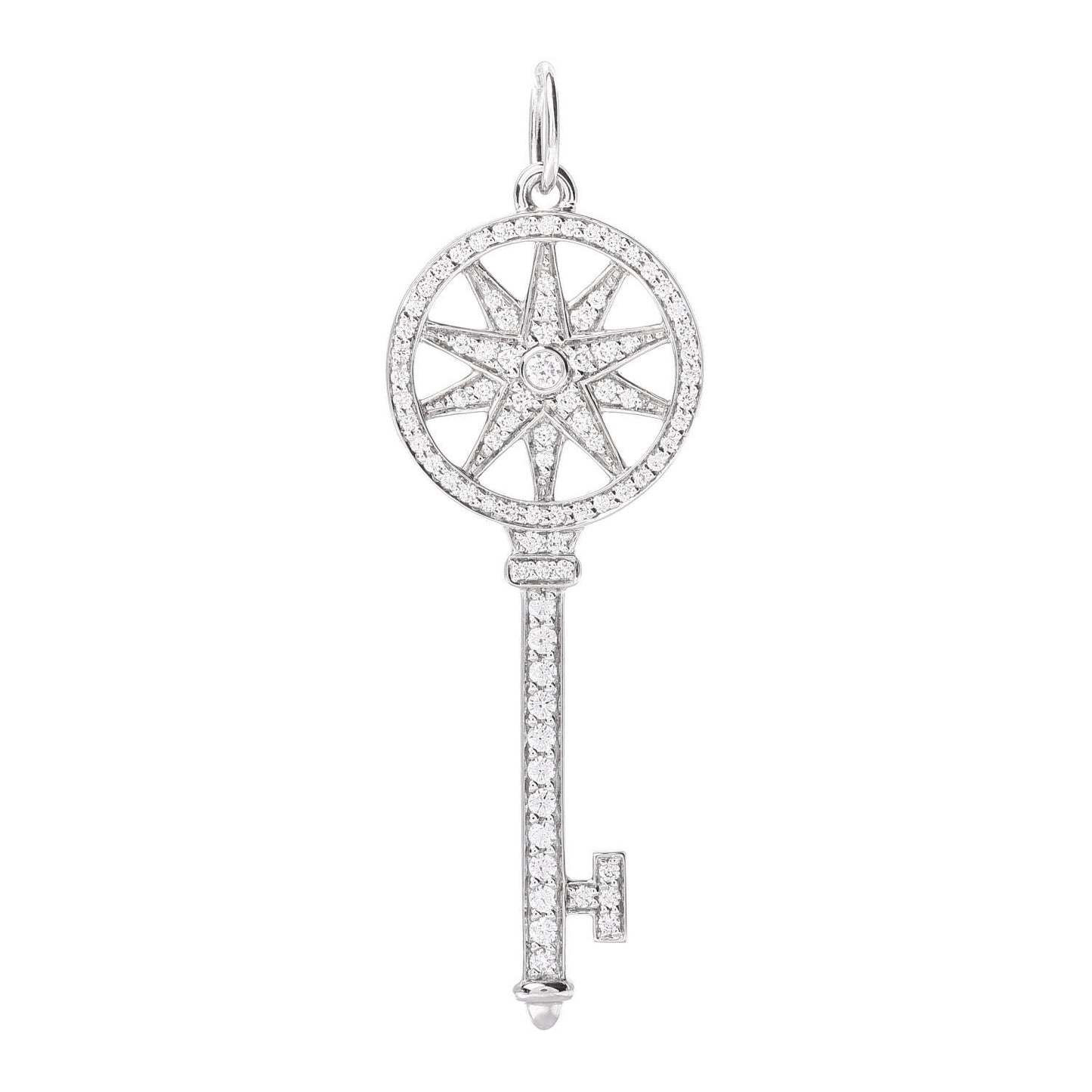 Platinum Diamond Star Key Pendant