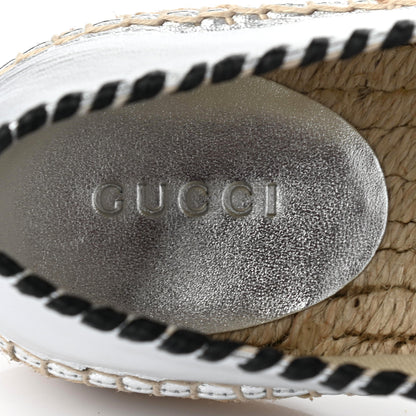 Gucci Metallic Nappa GG Marmont Espadrilles 39 Silver 7 of 10