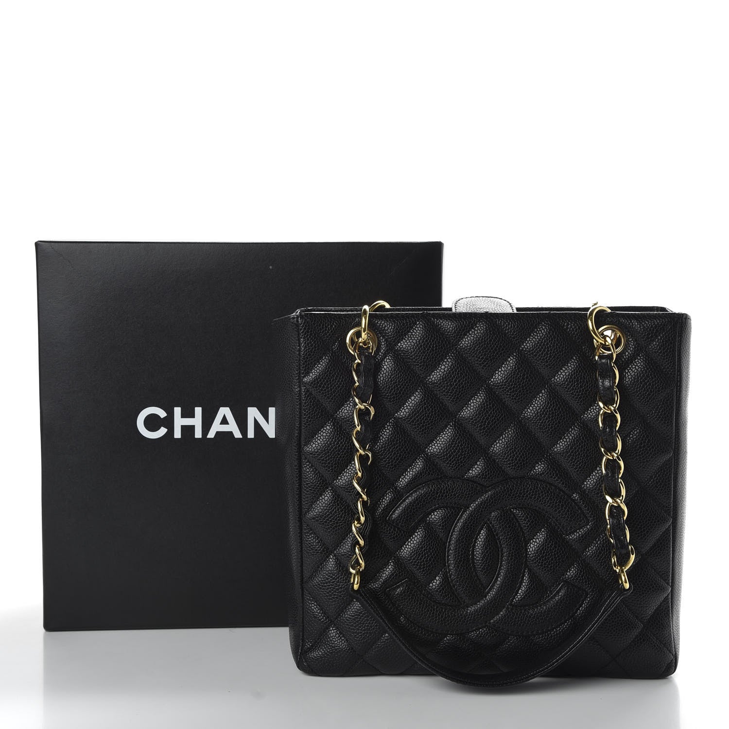 Chanel Caviar Quilted Petit Shopping Tote PST Black 10 of 10