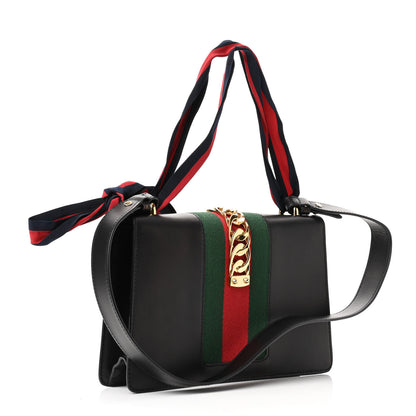 Gucci Calfskin Small Sylvie Shoulder Bag Black 3 of 10