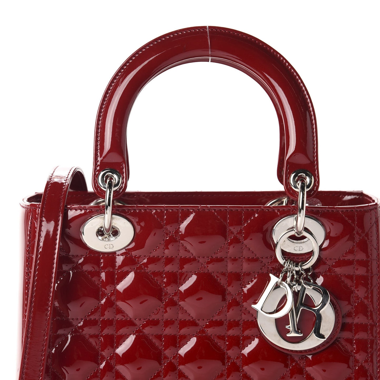 Patent Cannage Medium Lady Dior Red