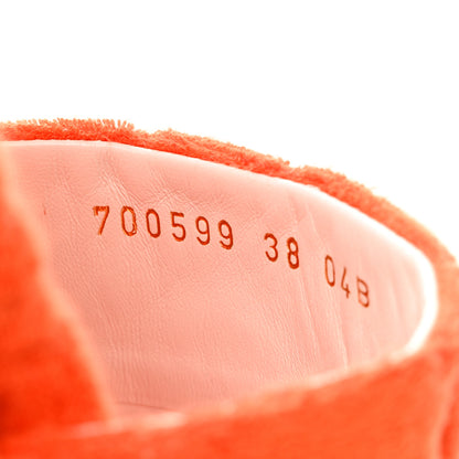 Gucci Terry Cloth GG Monogram Angelina Platform 55mm Slide Sandals 38 Deep Orange 8 of 9