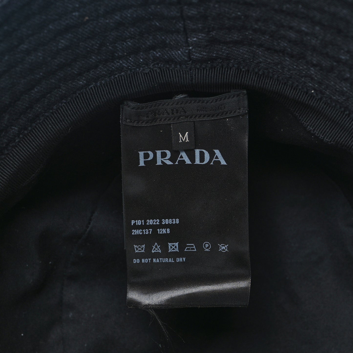 Denim Metal Triangle Logo Bucket Hat M Black