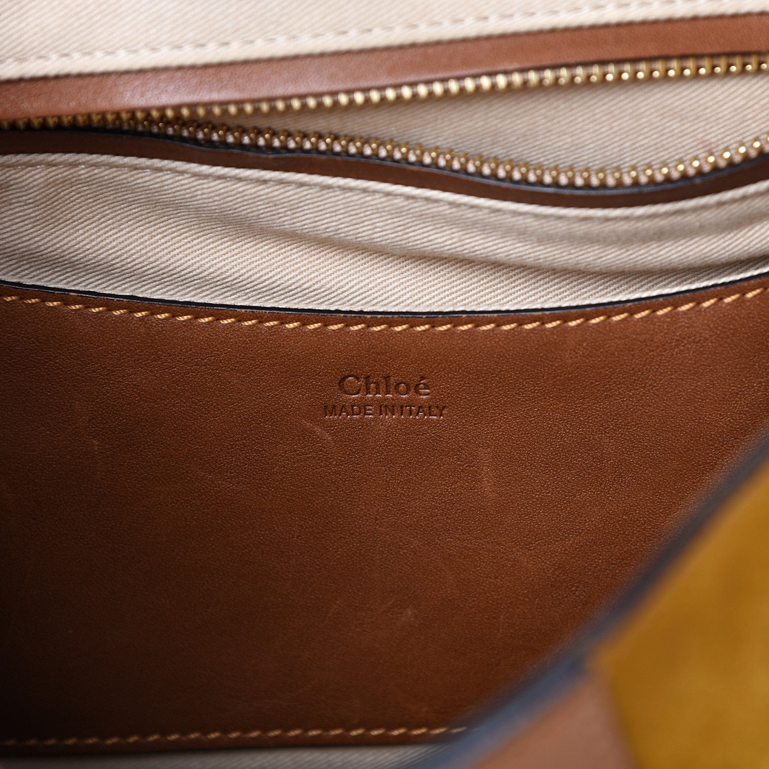 Chloe Suede Medium Lexa Shoulder Bag Mustard Brown 5 of 17