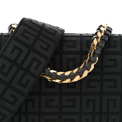 Givenchy Canvas Woven Embroidered Medium 4G Bag With Chain Black 8 of 14