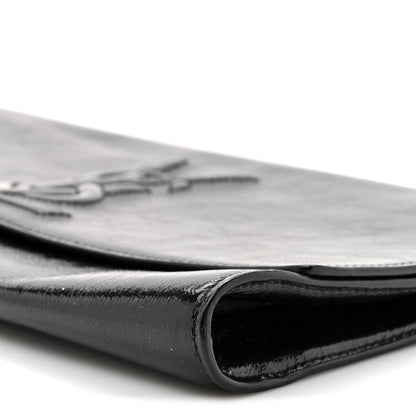 Saint Laurent Textured Patent Monogram Large Belle De Jour Clutch Black 7 of 10
