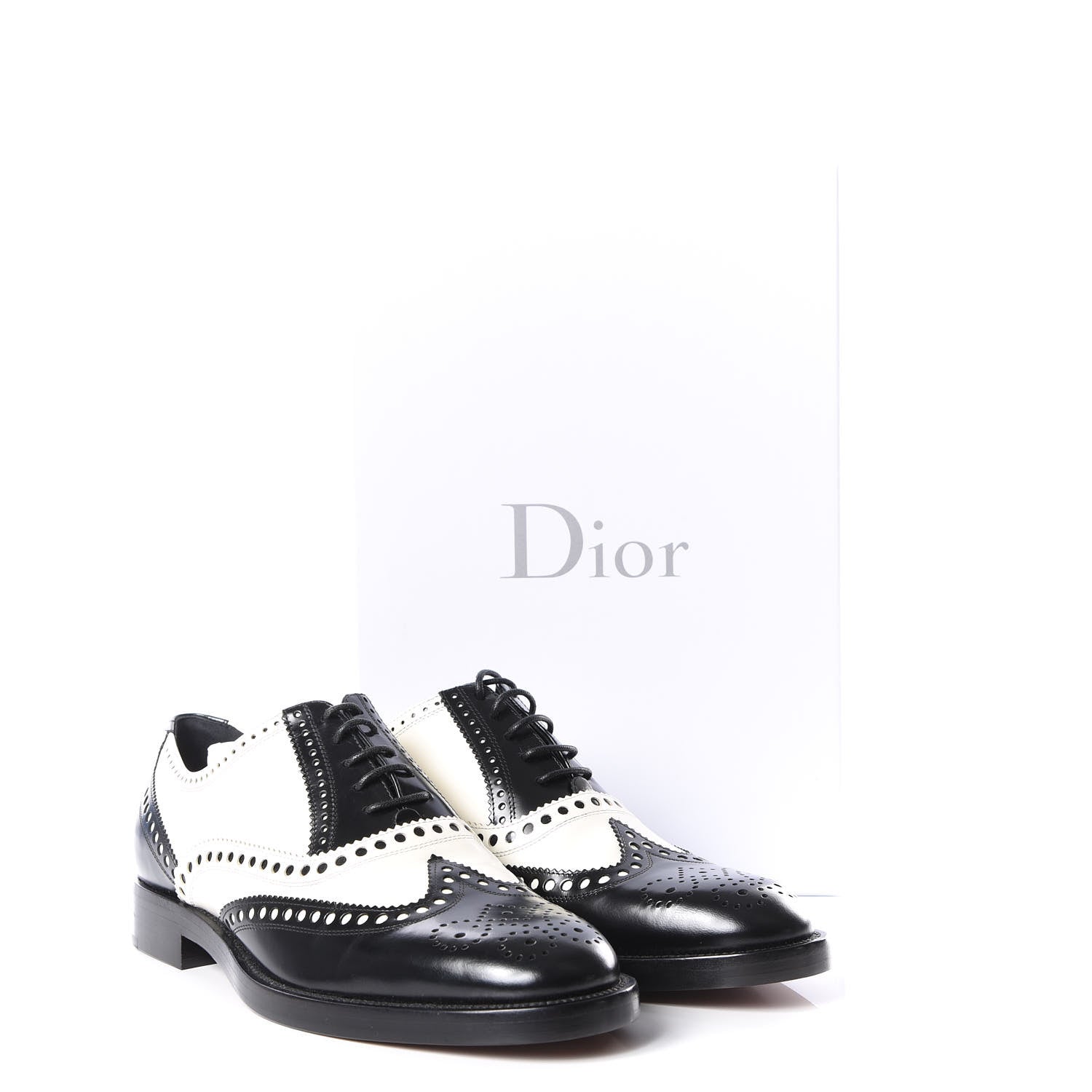 Christian Dior Calfskin Diorunit Oxford Flats 38.5 Black White 11 of 11