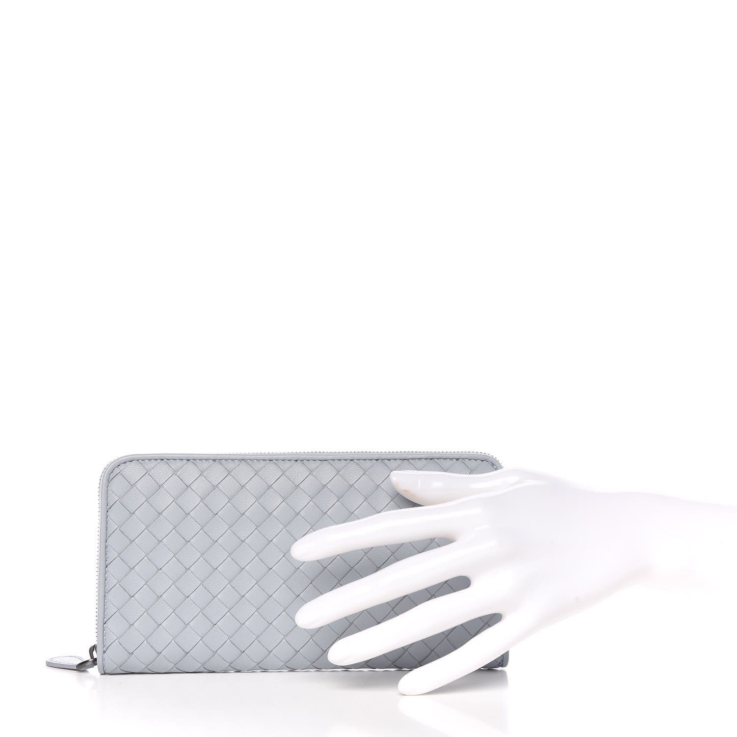 Bottega Veneta Nappa Intrecciato Zip Around Wallet Artic 2 of 11