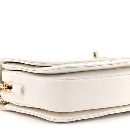 Chanel Shiny Caviar Quilted Flap Bag White 10 of 11