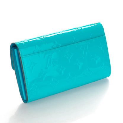 Louis Vuitton Vernis Sarah Wallet NM Turquoise 3 of 7