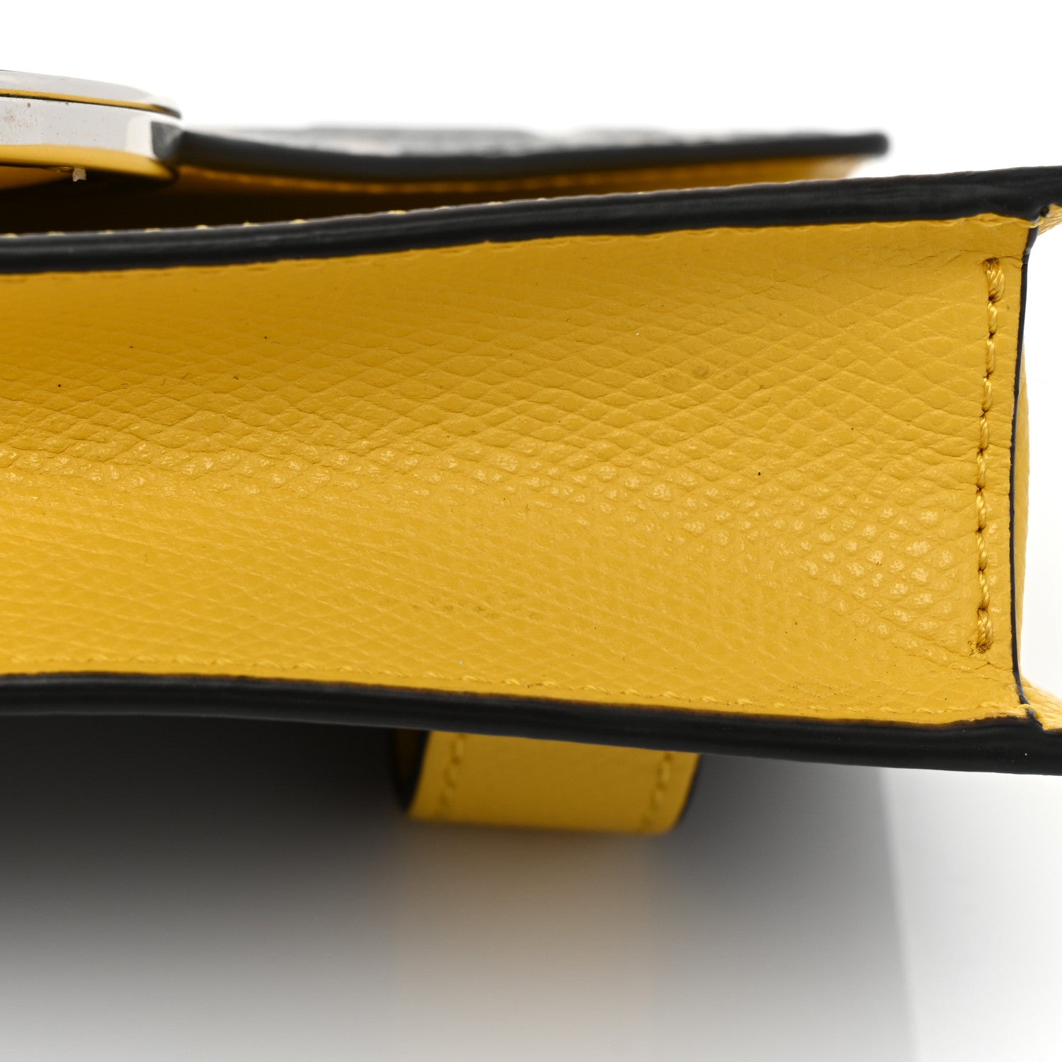 Fendi Vitello Cruise F is Fendi Bi-Color FF 1974 Embossed Envelope Belt Bag Maya Black Sunflower 12 of 12