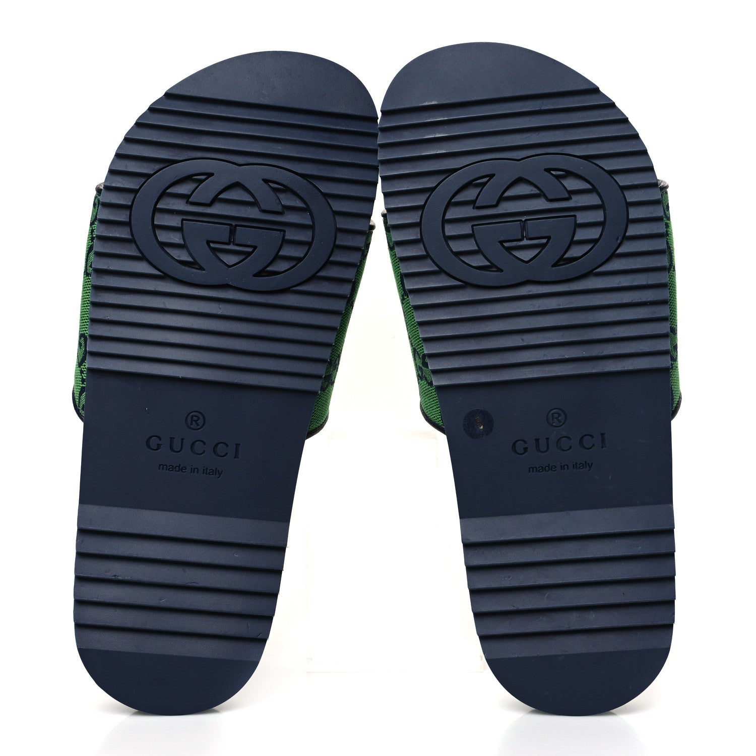 Gucci Monogram Multicolor Slide Sandals 5 Green Blue 5 of 8