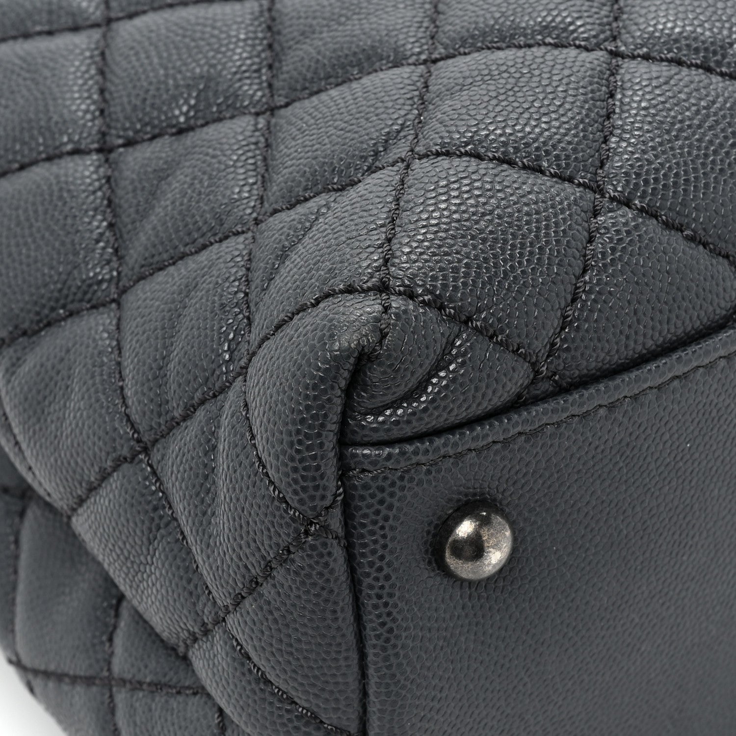 Chanel Caviar Lizard Quilted Large Coco Handle Flap Grey 15 of 16