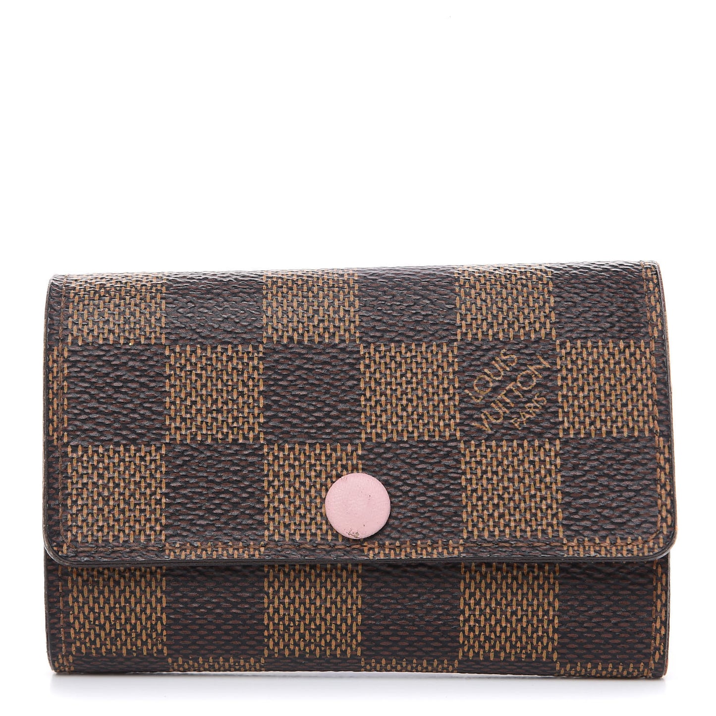 Damier Ebene Multicles 6 Key Holder Rose Ballerine