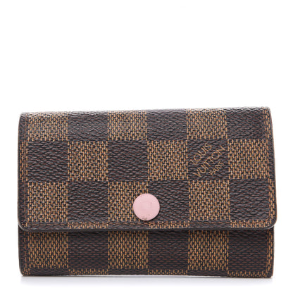 Louis Vuitton Damier Ebene Multicles 6 Key Holder Rose Ballerine 1 of 12